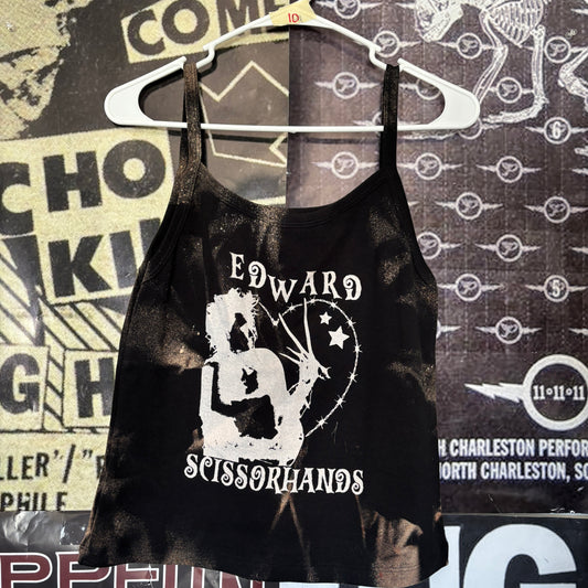 edward scissorhands black acid wash baby tank