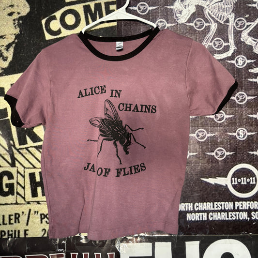 alice in chains maroon long ringer baby tee LAR/XLAR (ready)