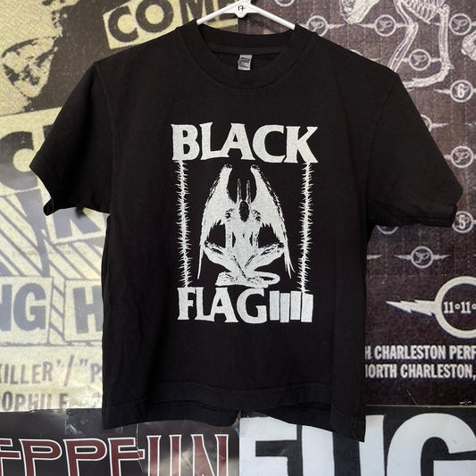 Black flag black boxy tee