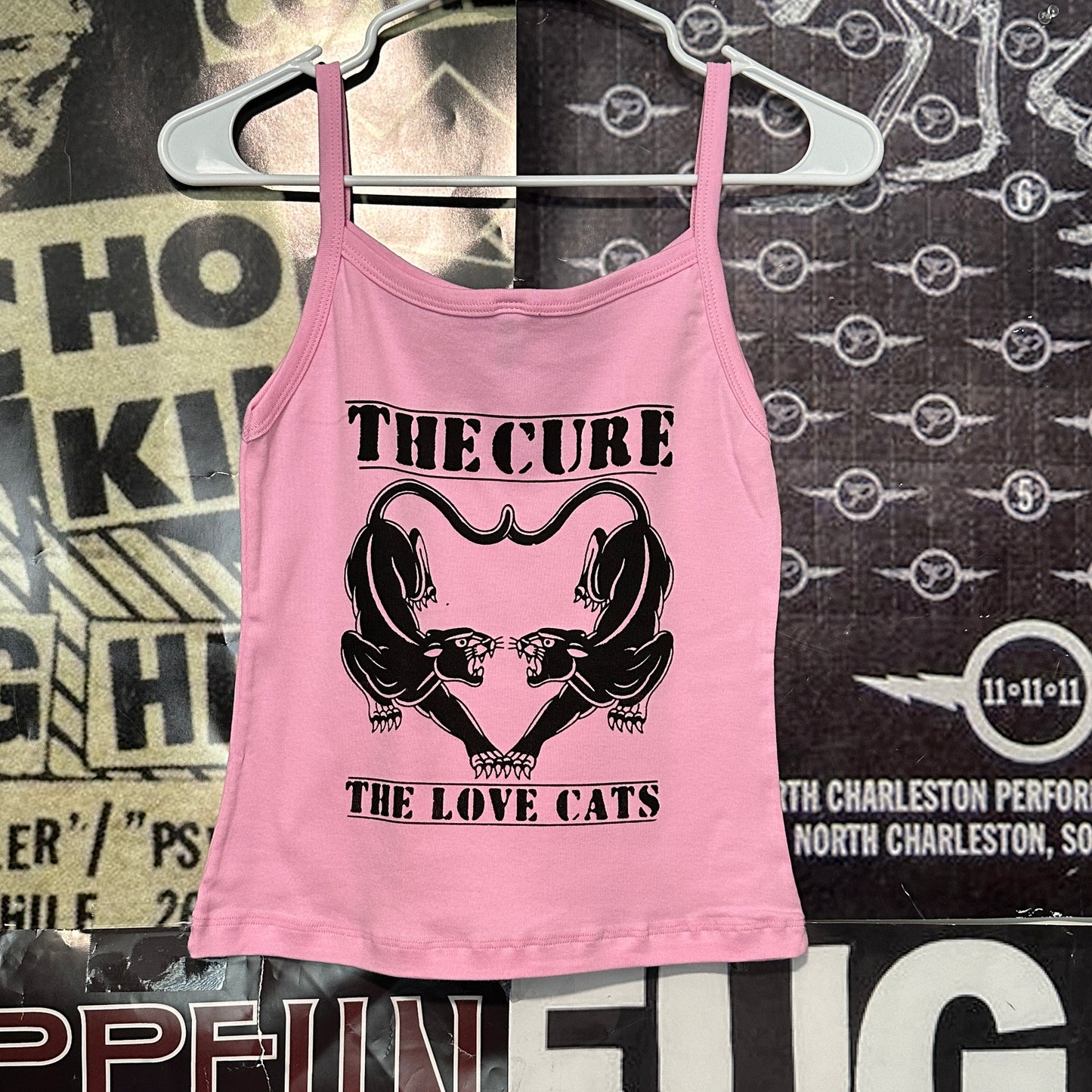 The cure cats pink baby tank