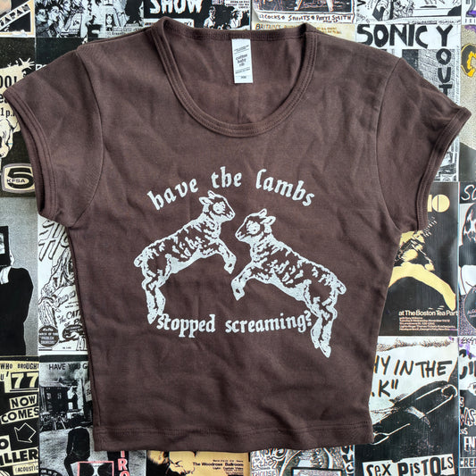 Silence lambs brown crop baby tee XS