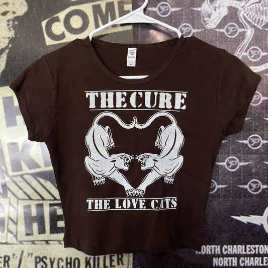 The cure cats brown baby tee