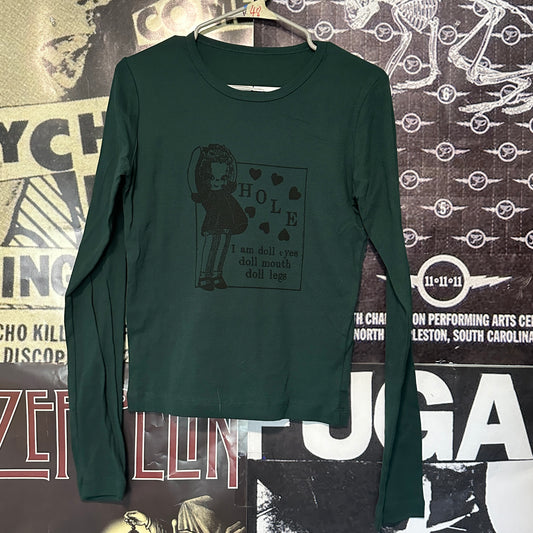 Doll parts forest green long sleeve