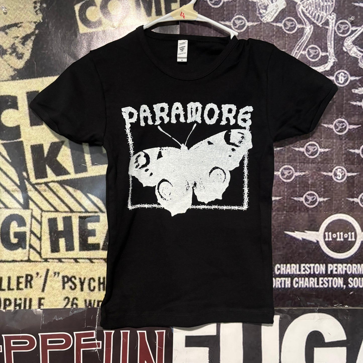 Paramore black long baby tee