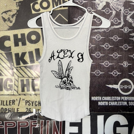 Alex g white/black ribbed tank SM/MED