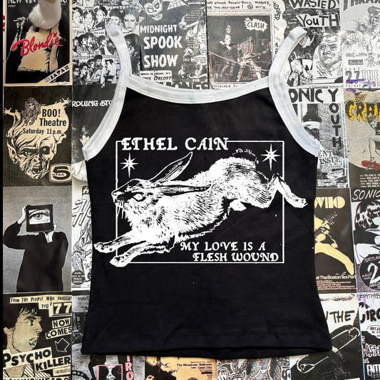 Ethel cain black/white baby tank
