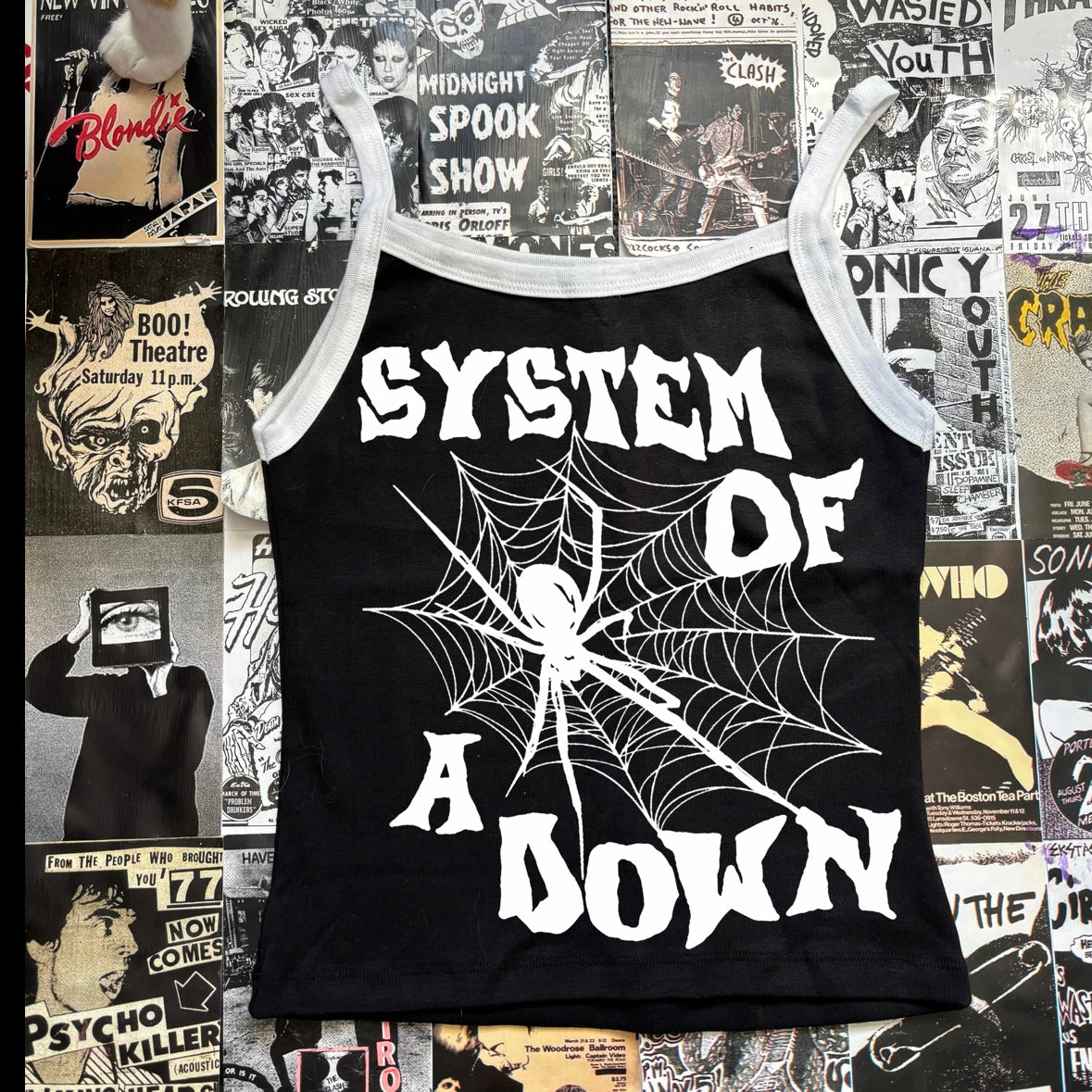 System of a Down black/white baby tank