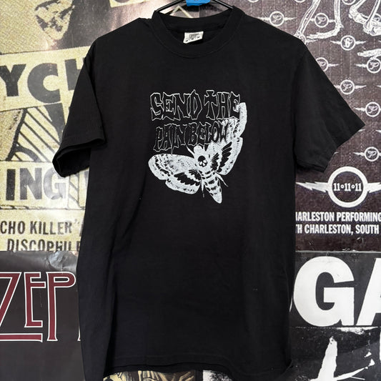 Pain below black full size tee