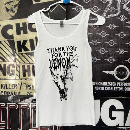 Venom white ribbed tank top SM/MED