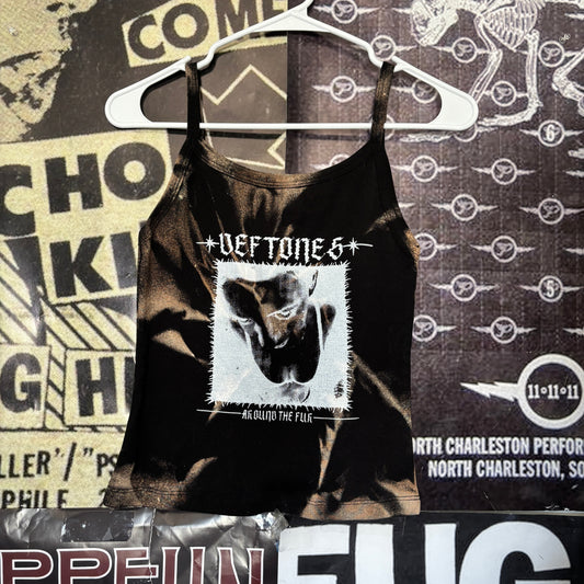 Deftones black acid wash baby tank