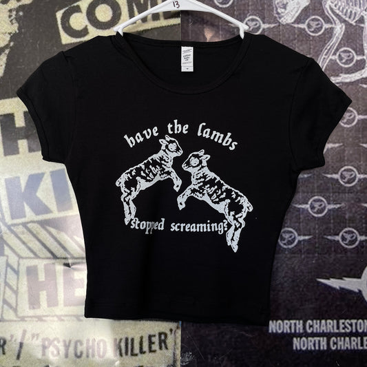 Silence of the lambs black crop baby tee