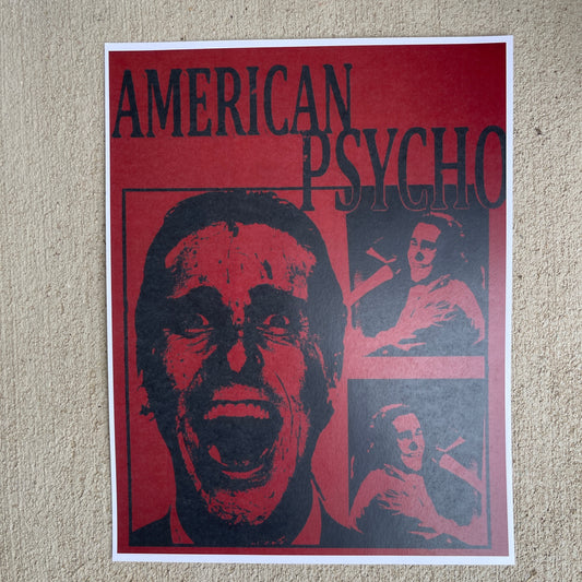 American psycho red/black poster