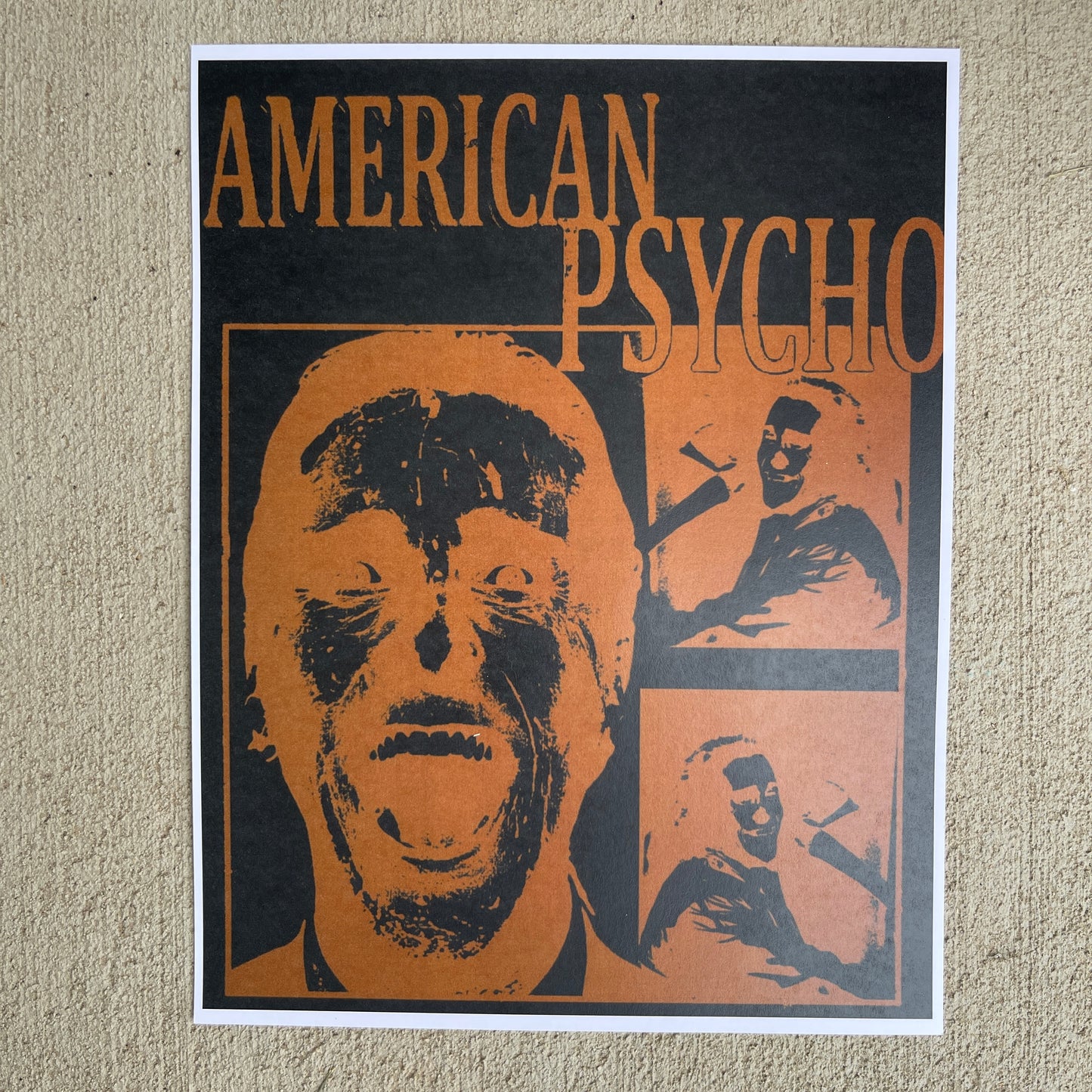 American psycho black/orange poster