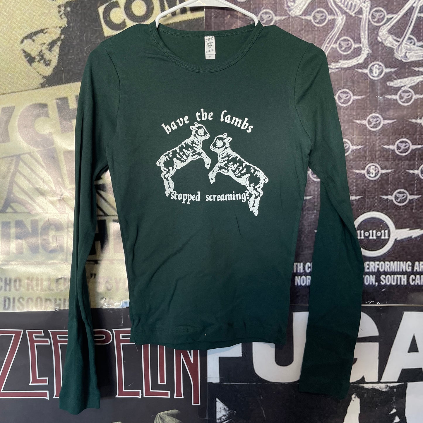 Silence of the lambs forest green baby long sleeve