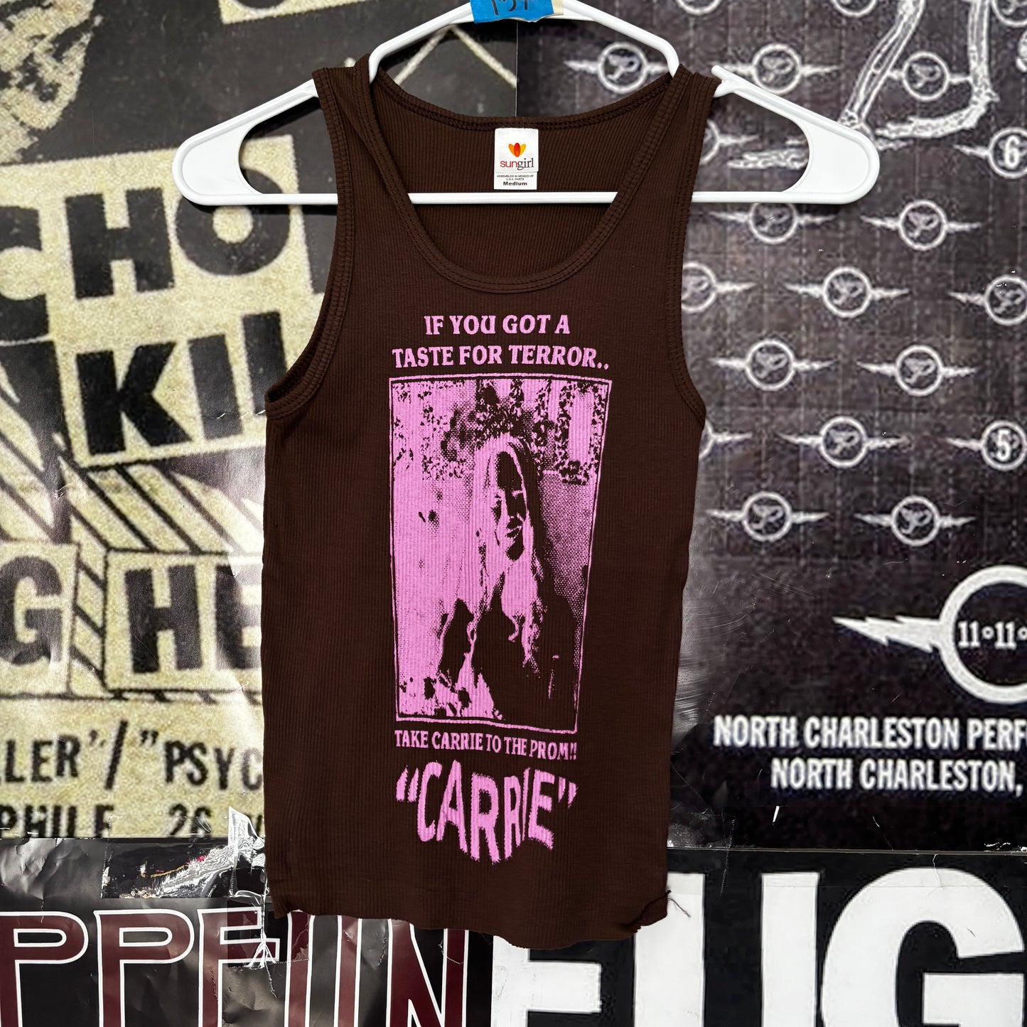 Carrie brown/pink ribbed tank