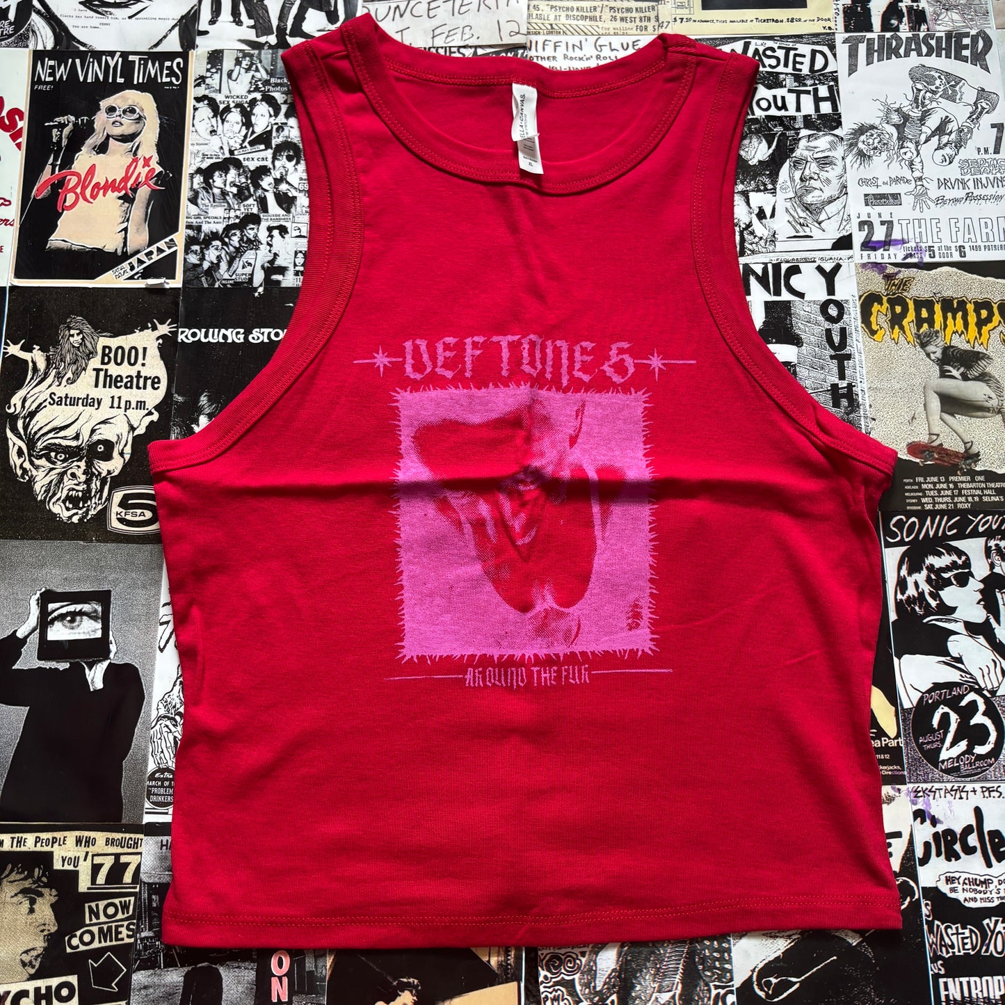 Deftones red/pink tank top LAR/XL