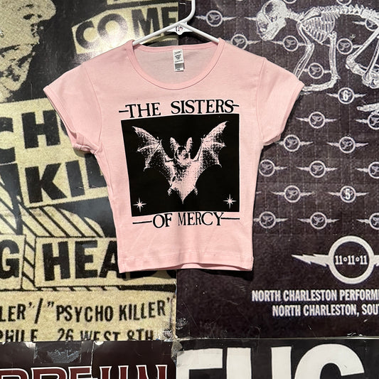 Sisters of mercy pink crop baby tee XS