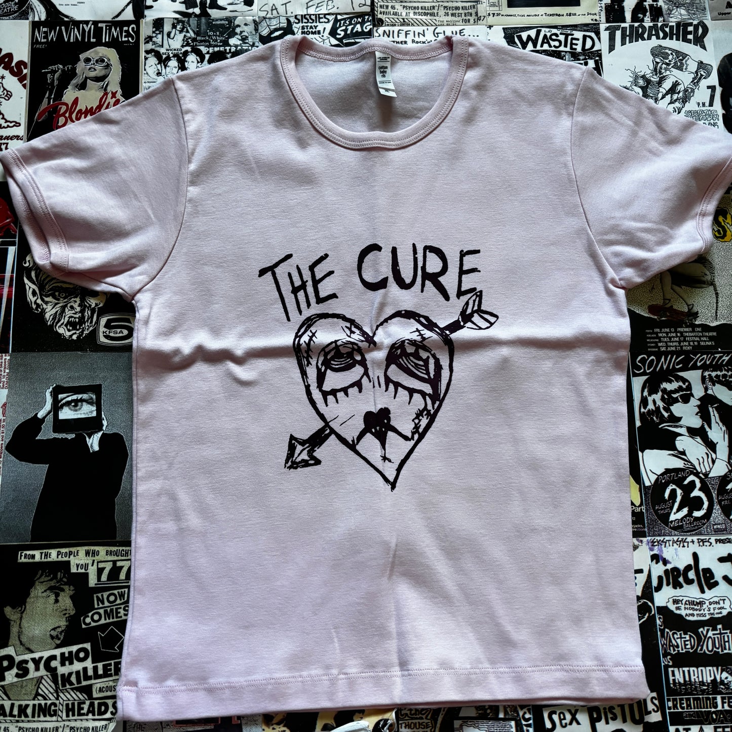 CURE HEART PINK LONG BABY TEE XLARGE