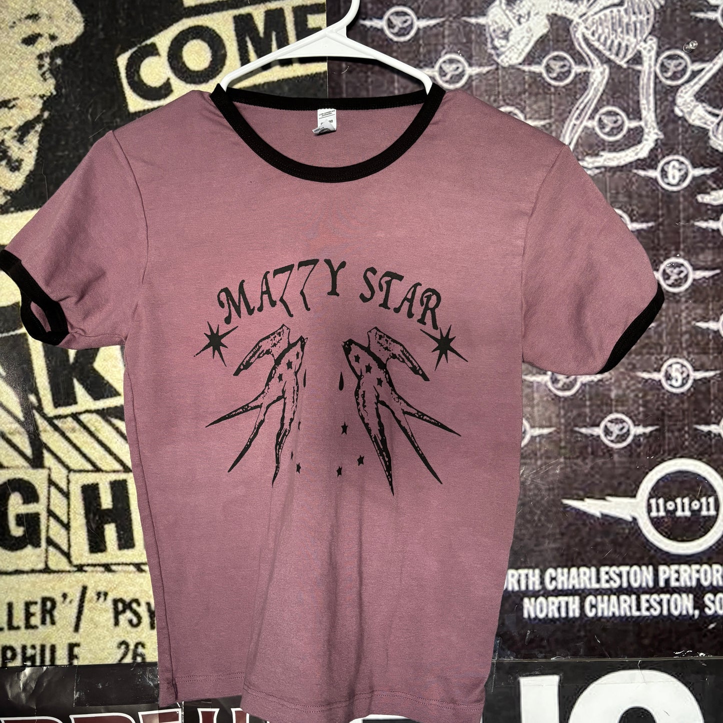 mazzy star maroon long ringer baby tee LAR/XLAR (ready)