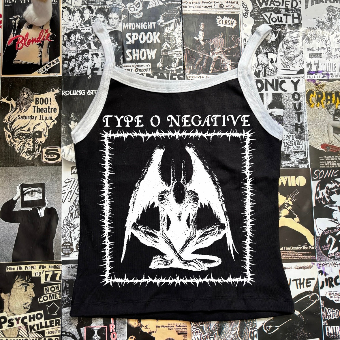 Type o negative black/white baby tank