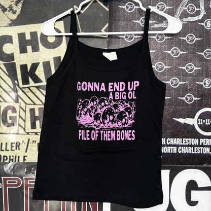 Bones black/pink baby tank MED/LAR