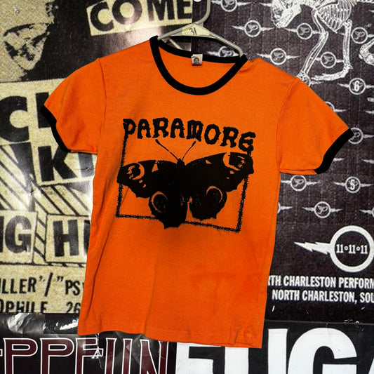 Paramore orange/black long baby tee