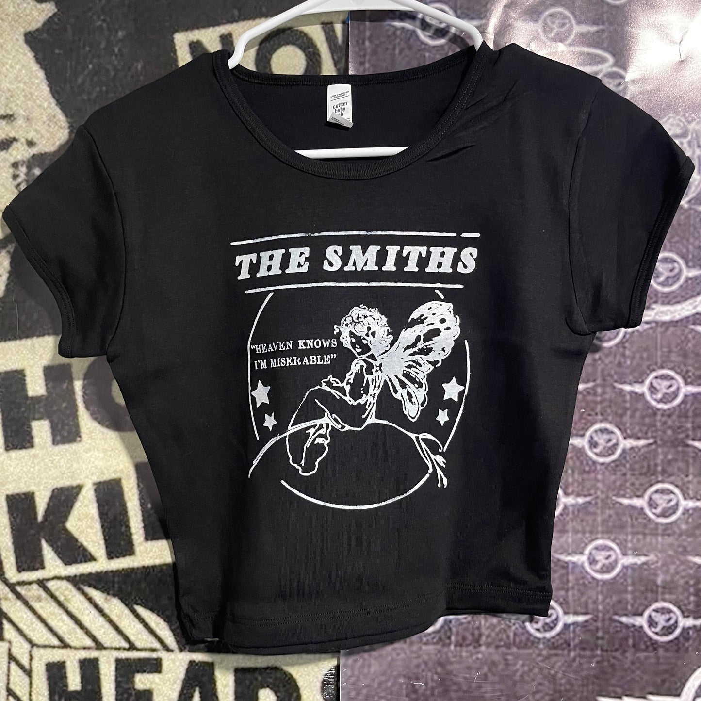 THE SMITHS BLACK CROP BABY TEE