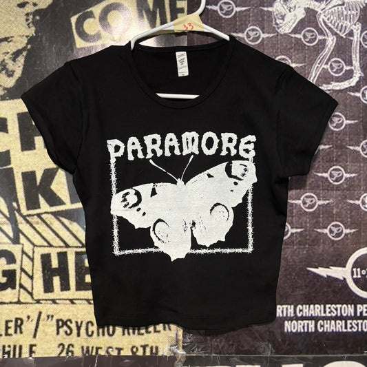 Paramore black crop baby tee