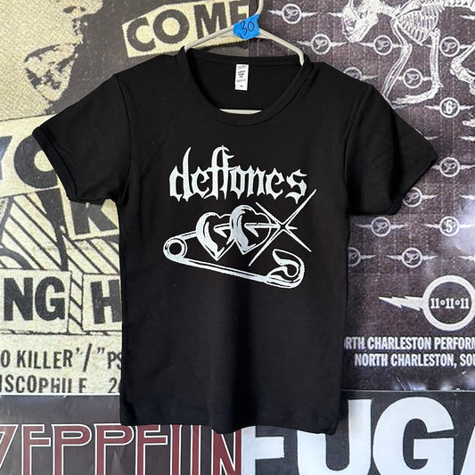 Deftones black long baby tee