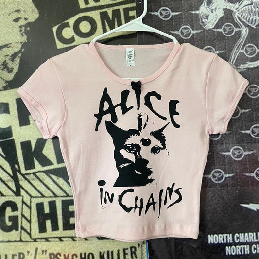 Alice In Chains pink bow baby tee
