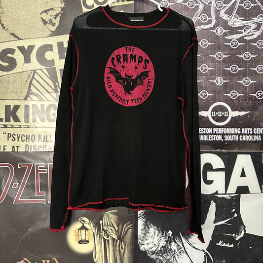 The cramps Black/red mesh long sleeve