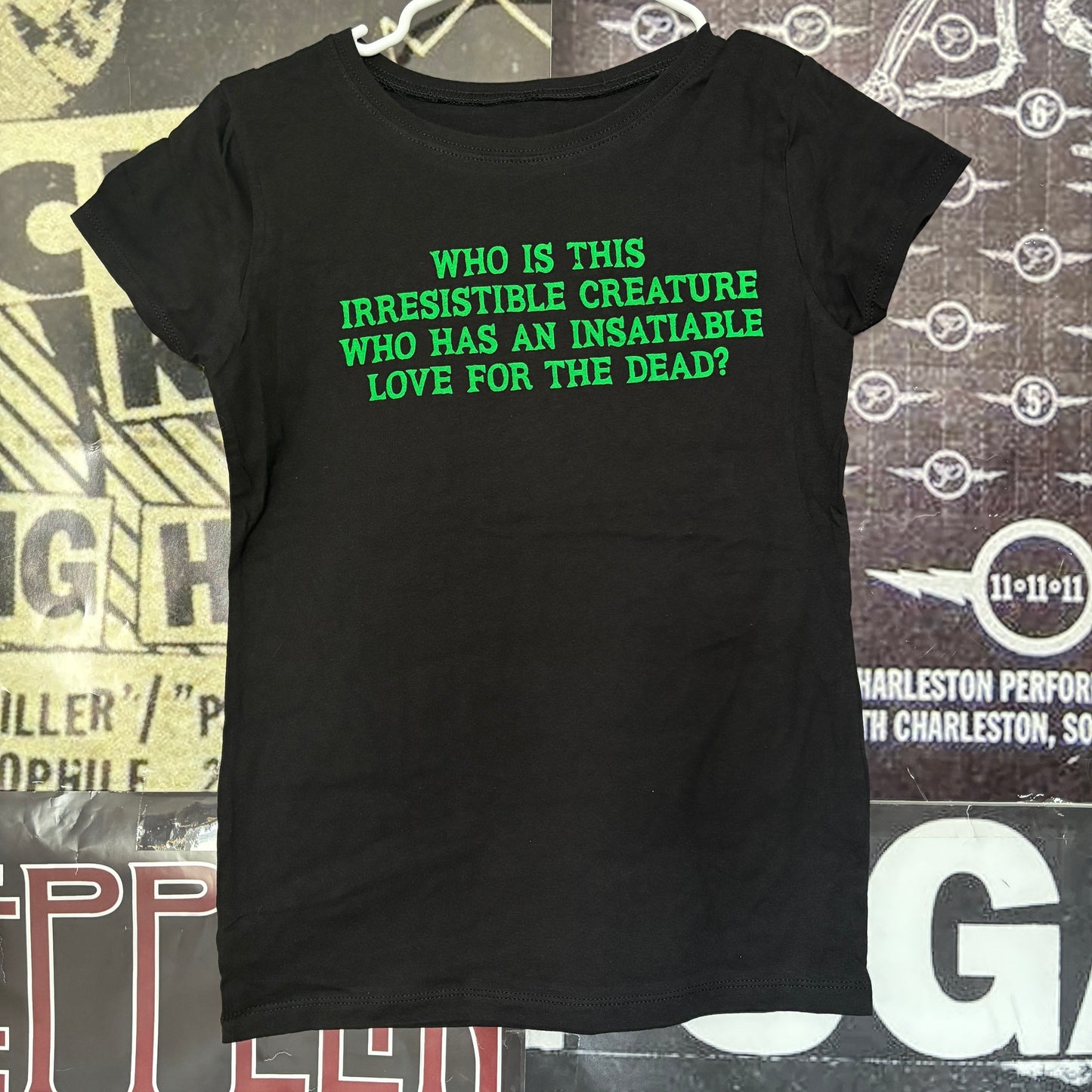 Living girl lyrics black/green black babydoll tee SM/MED