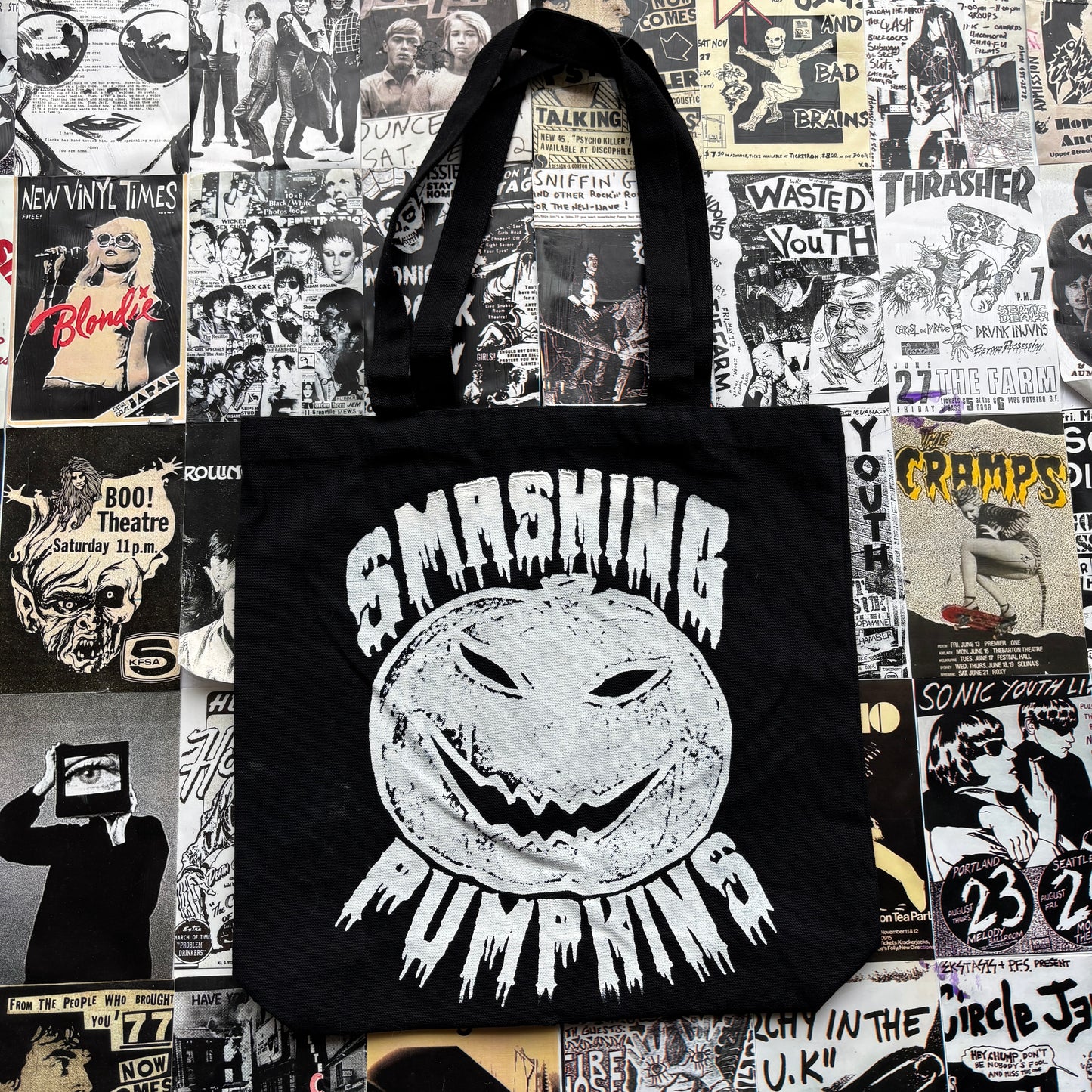 Smashing pumpkins black tote bag