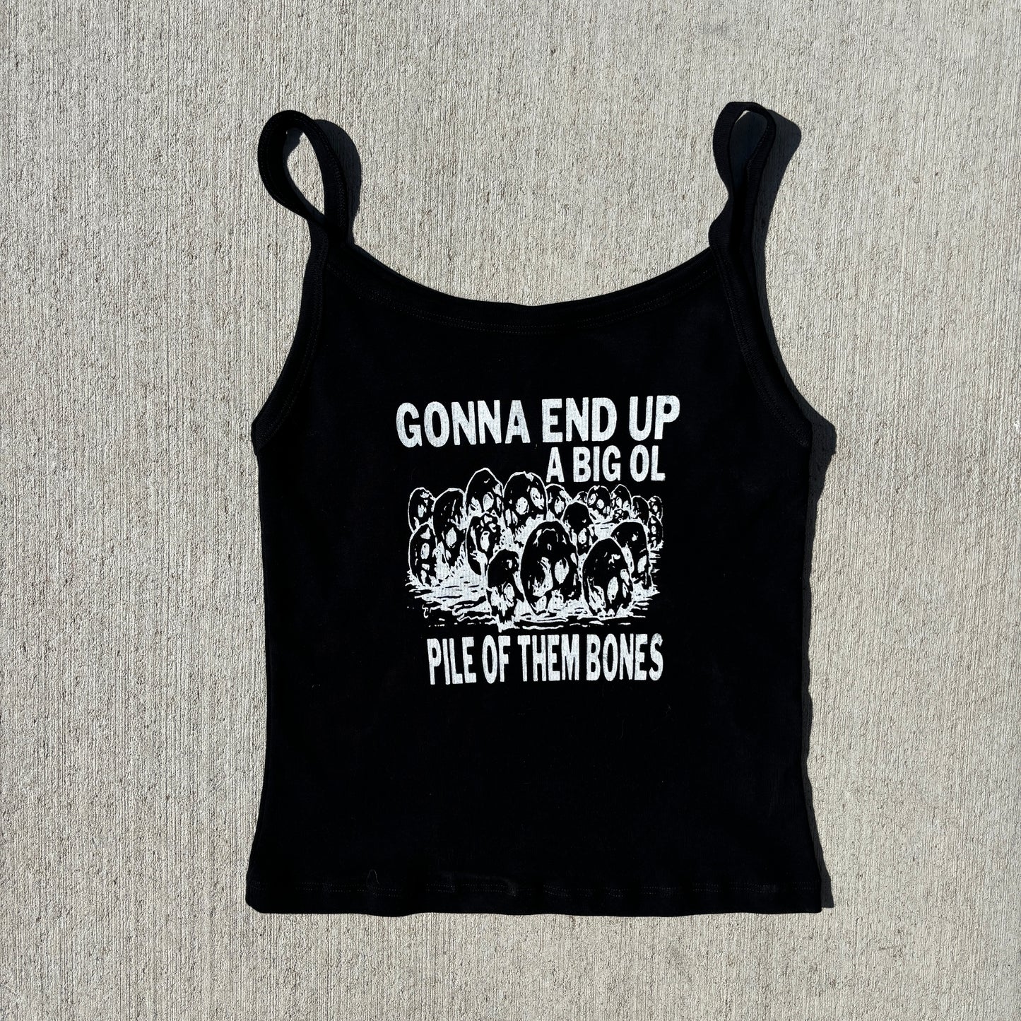 Them bones black baby tank