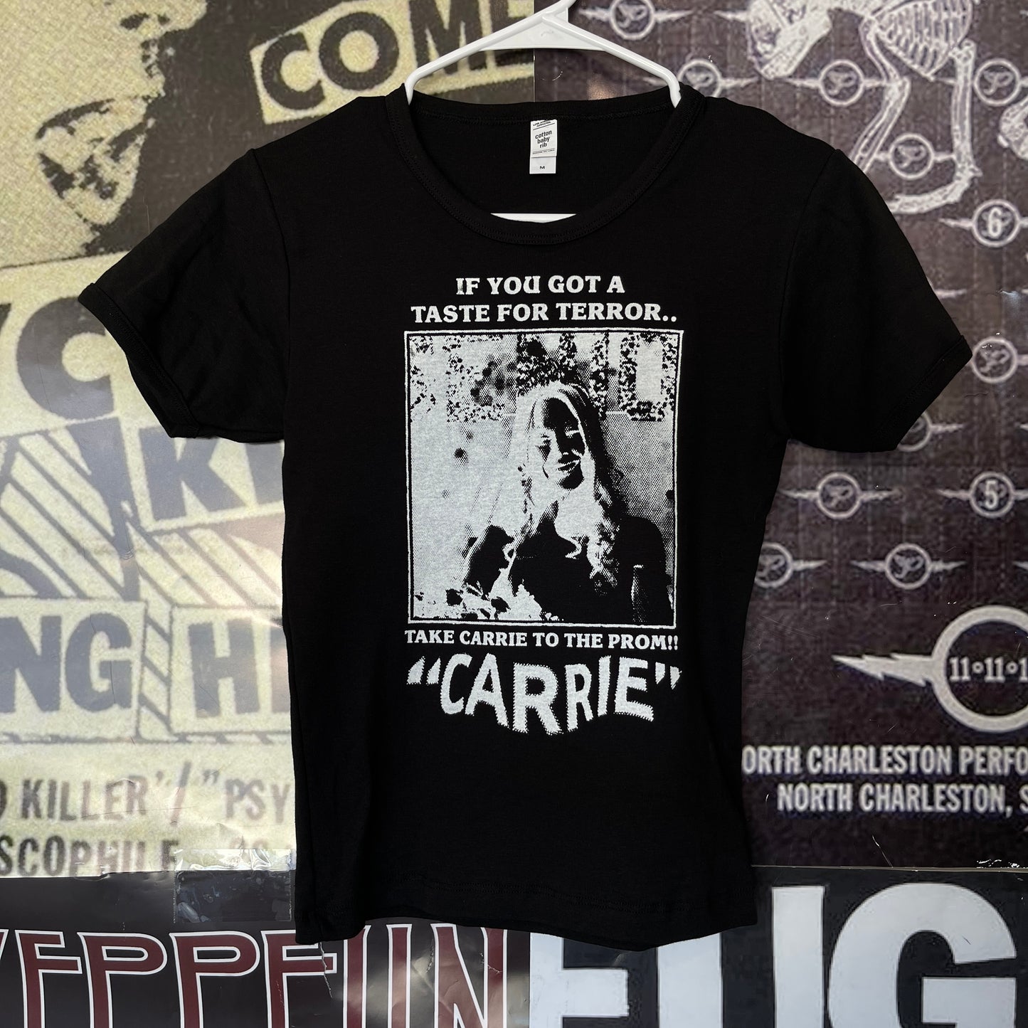 Carrie black long baby tee