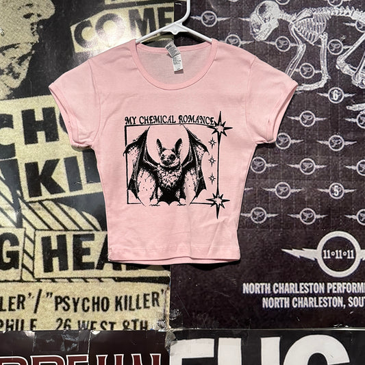 My chemical romance pink crop baby tee XS