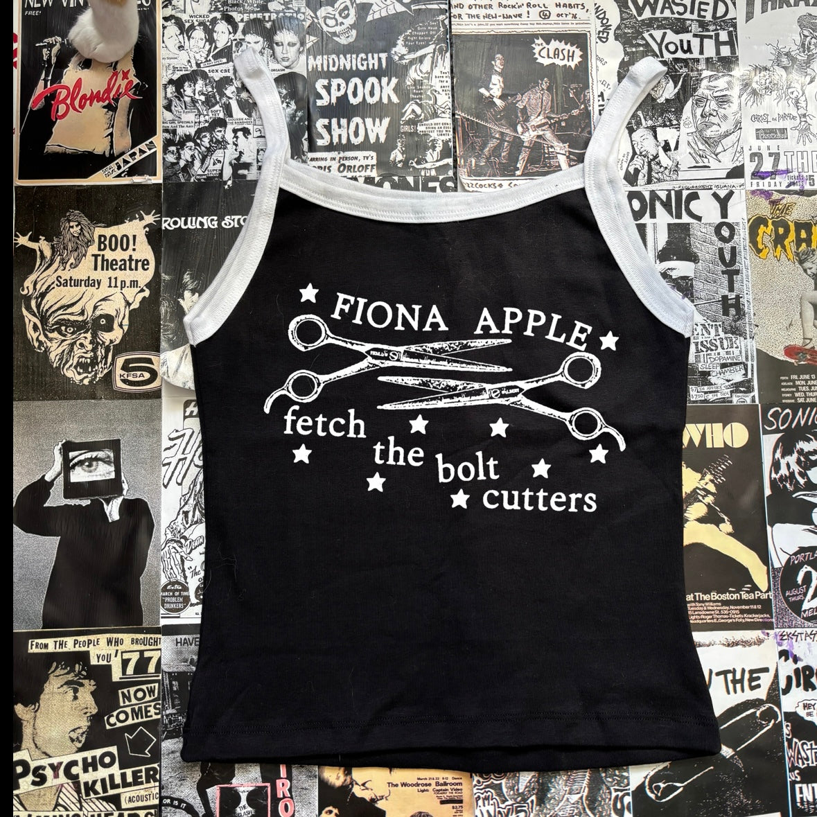Fiona apple black/white baby tank