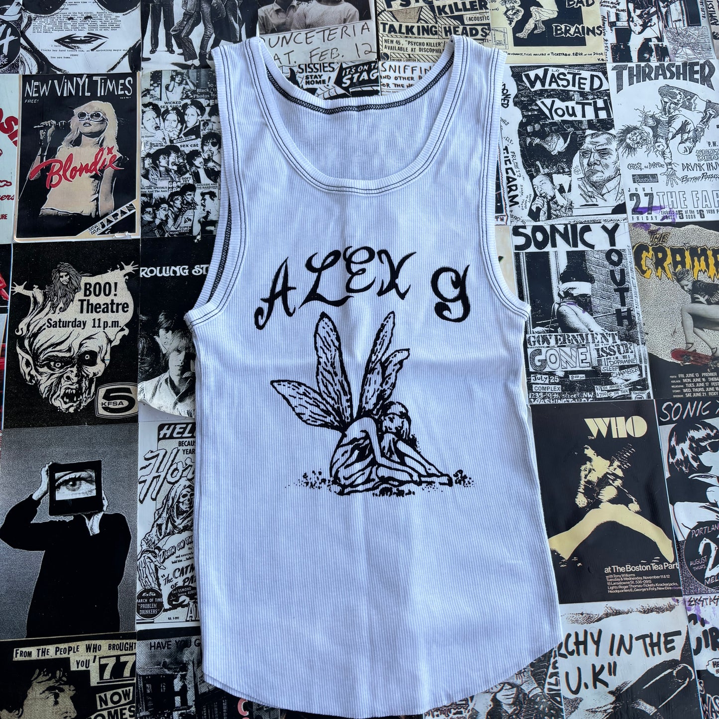 Alex g white ribbed tank SM/MED