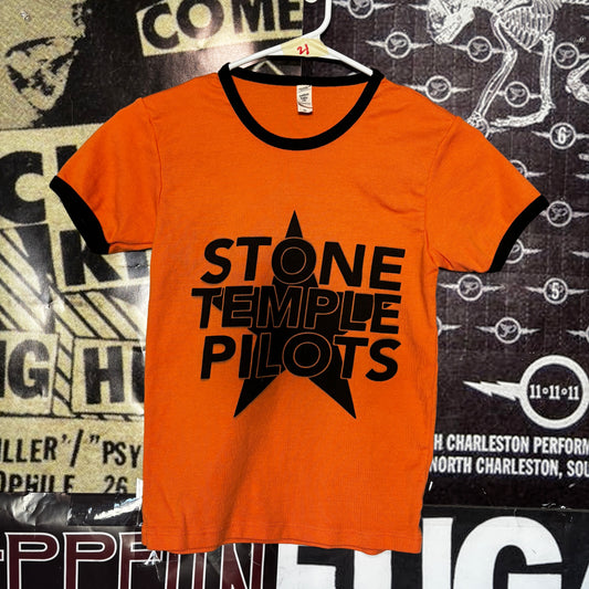 Stone orange/black long baby tee