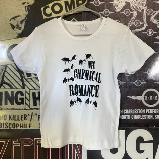 My chemical romance long white baby tee