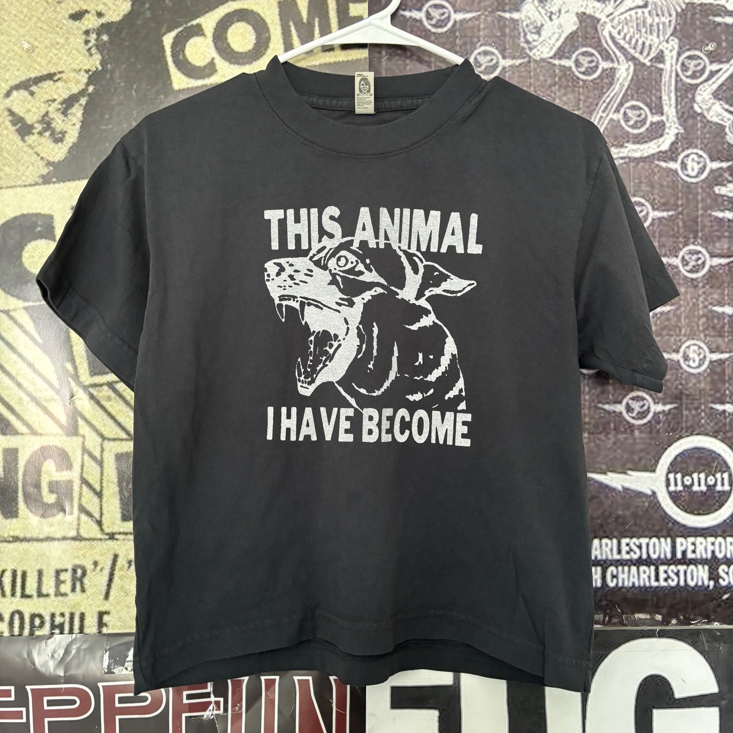 Animal black boxy tee