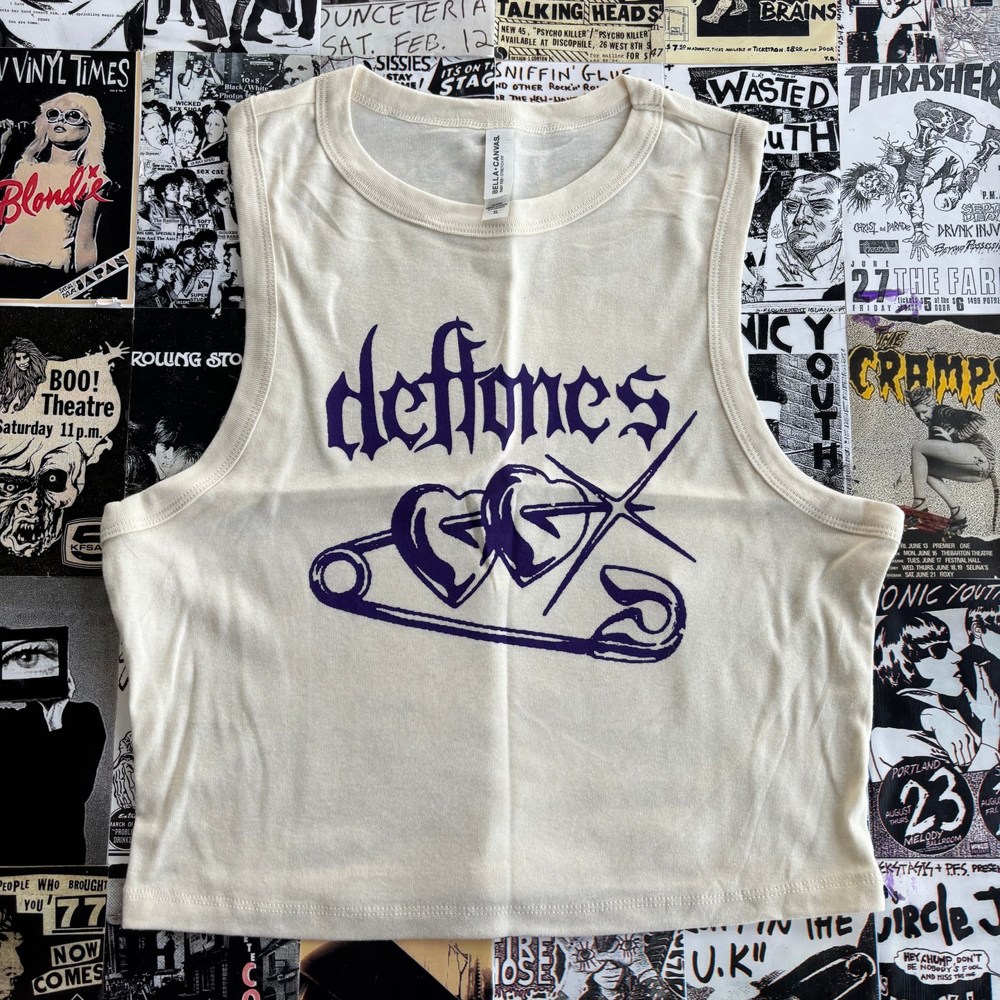 Deftones cream/purple tank XL