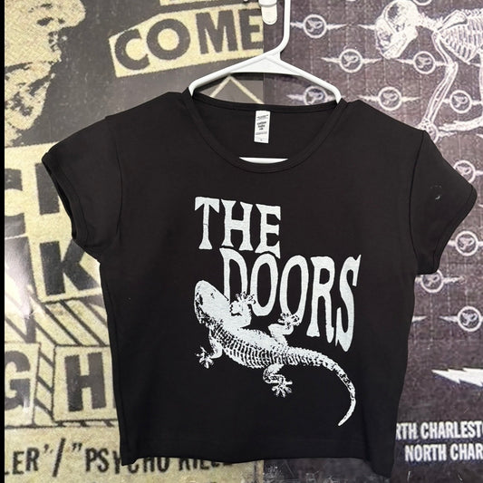 The doors black crop baby tee