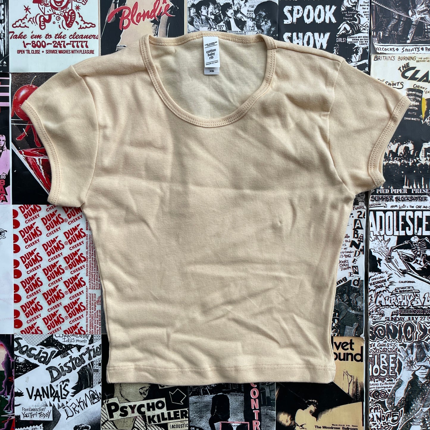 CREAM BLANK BABY TEE- XSMALL