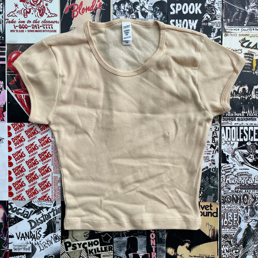 CREAM BLANK BABY TEE- XSMALL