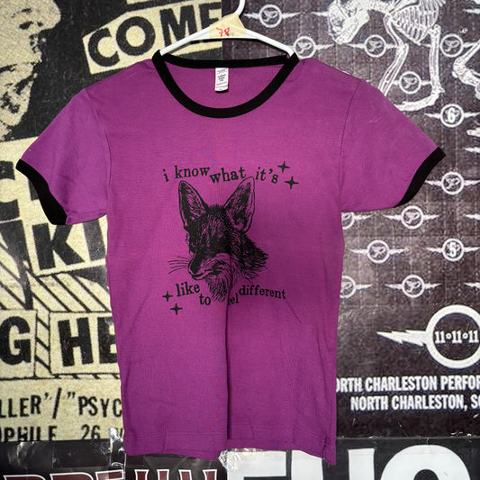 feel different purple long ringer baby tee SM/MED (ready)