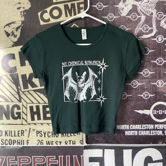 My chemical romance forest green cropped baby tee