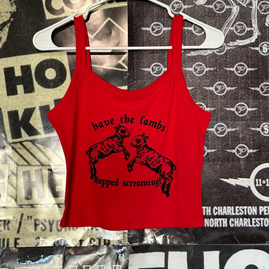 The lambs red crop baby tank