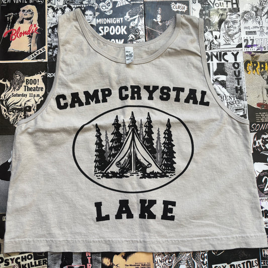 camp crystal cream muscle tank SM/MED
