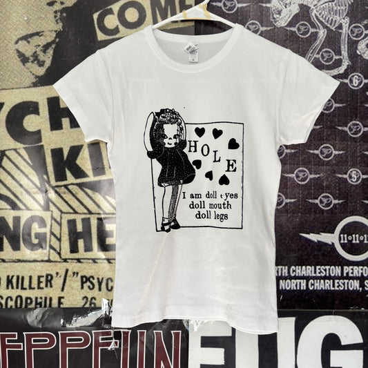 Hole doll parts white babydoll tee